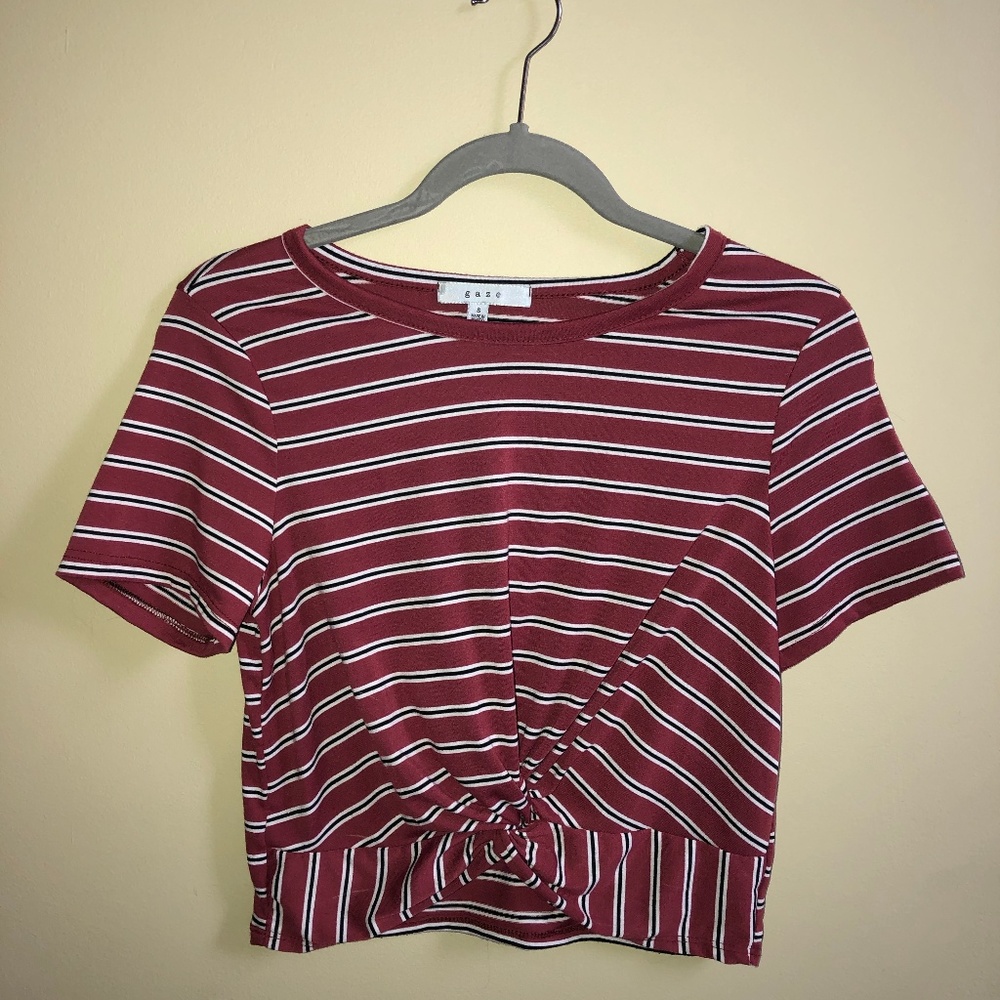 Striped Crop Top Tied